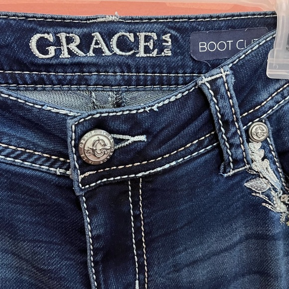 Grace Women's Dark Blue Boot Cut Jeans - Picture 4 of 8